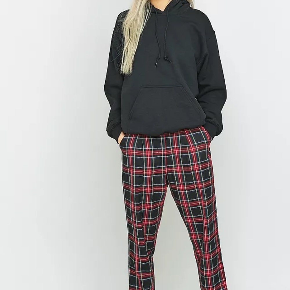 Urban Renewal Black and Red Plaid Pants